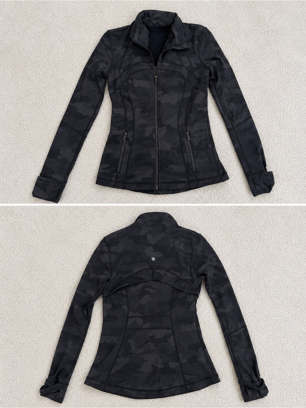 lululemon athletica Black Camo Zip Jacket